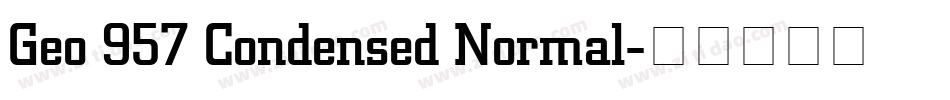 Geo 957 Condensed Normal字体转换